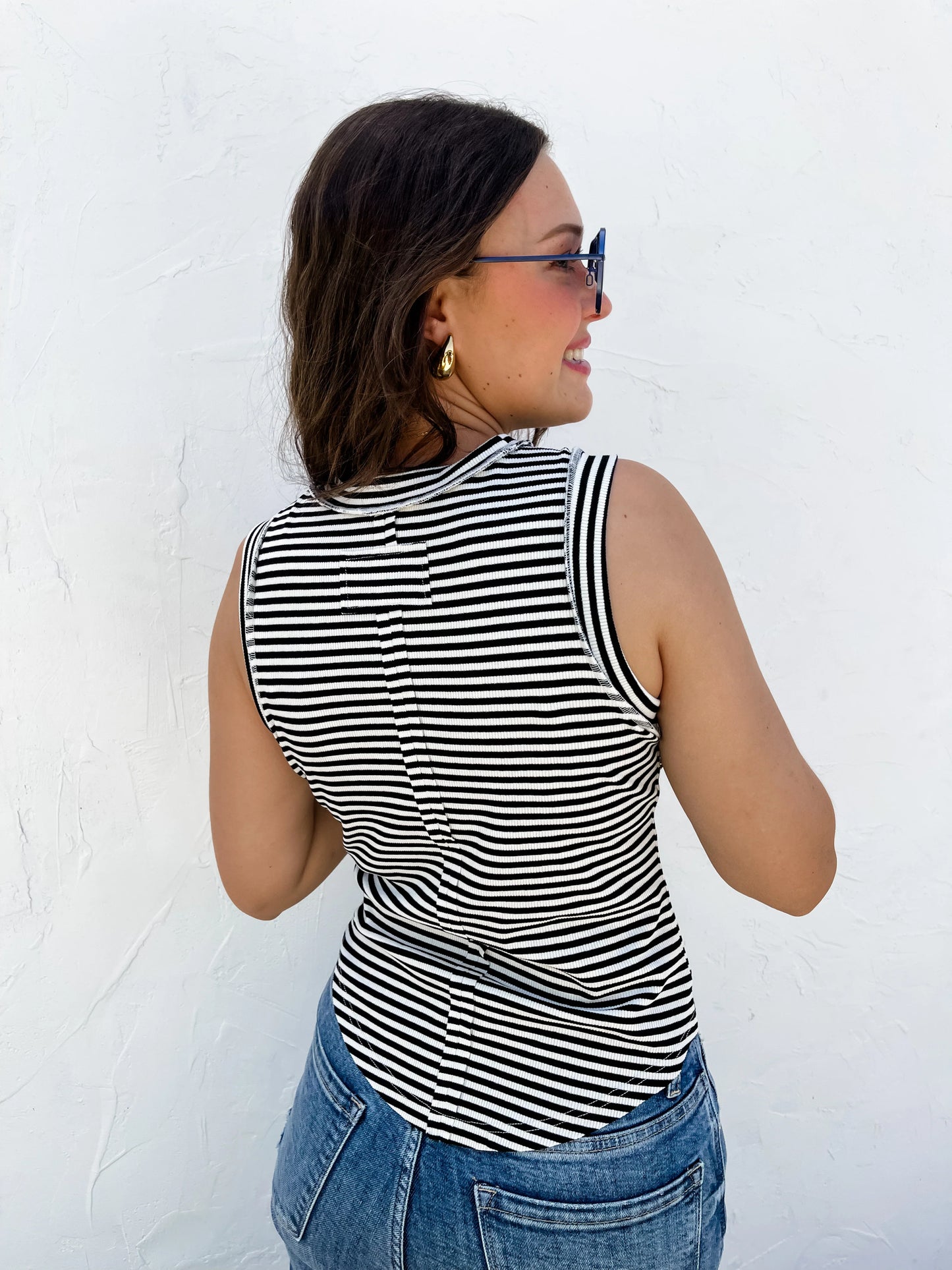 Bianca Stripe Ribbed Tank copy