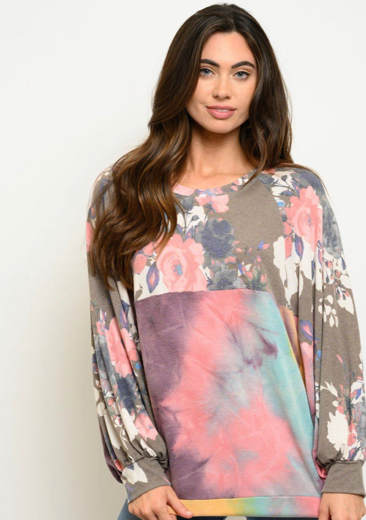 Floral Mutli Print Top