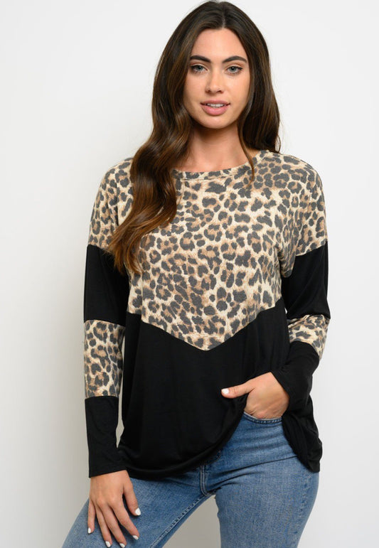 Animal print with Black sections.