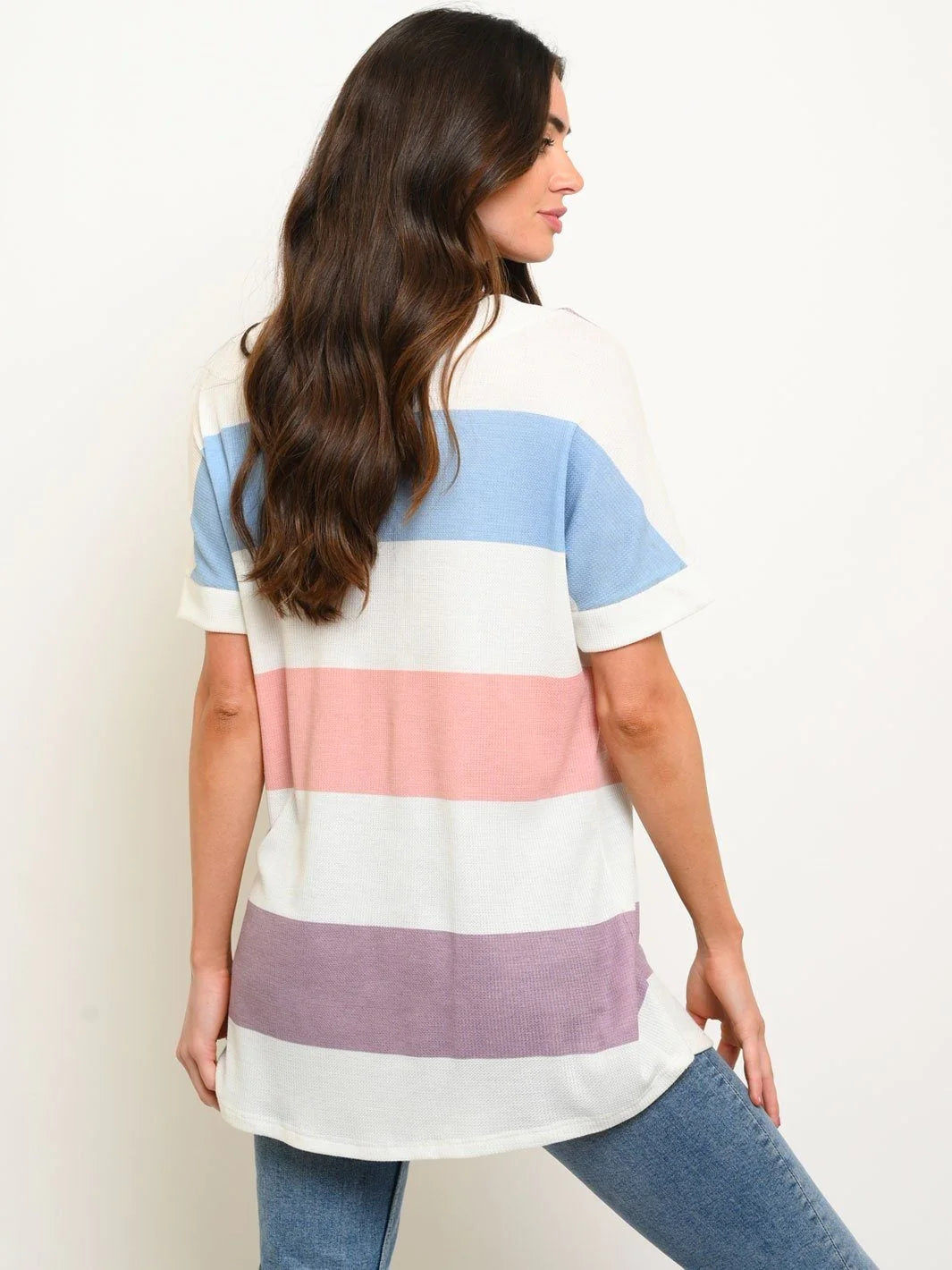 Thermo Stripe Multicolor V-Neck Band Top