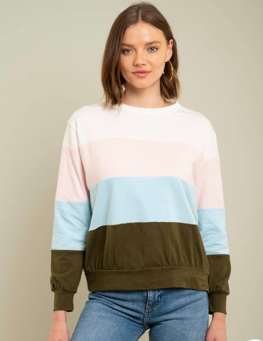 Multi Color Block Top