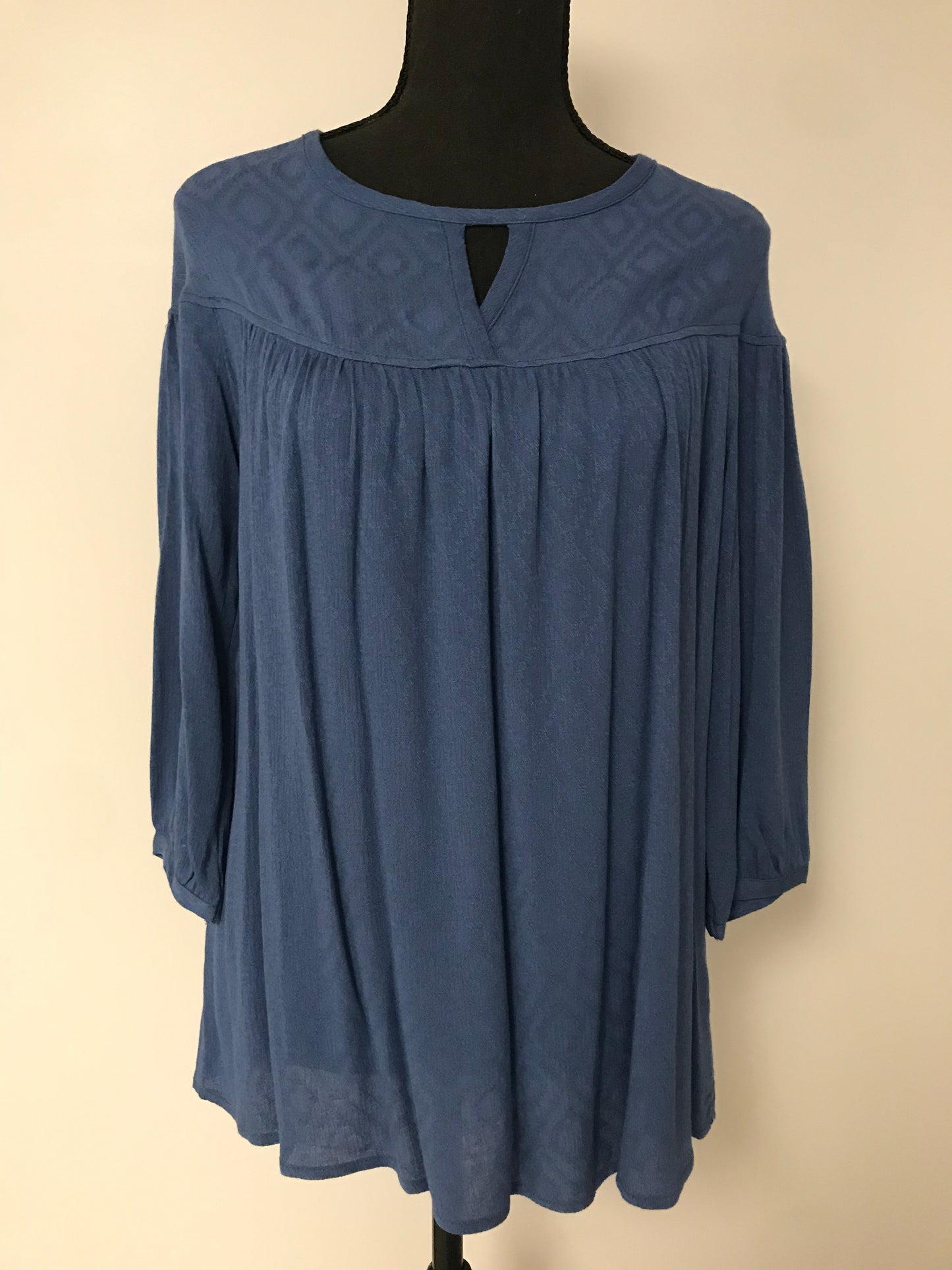 Blue Wide Neck Blouse