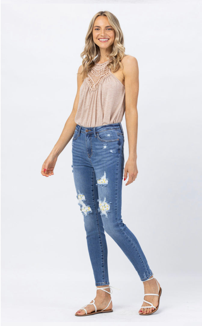 Judy Blue High Waist Skinny w/Lemon Patch