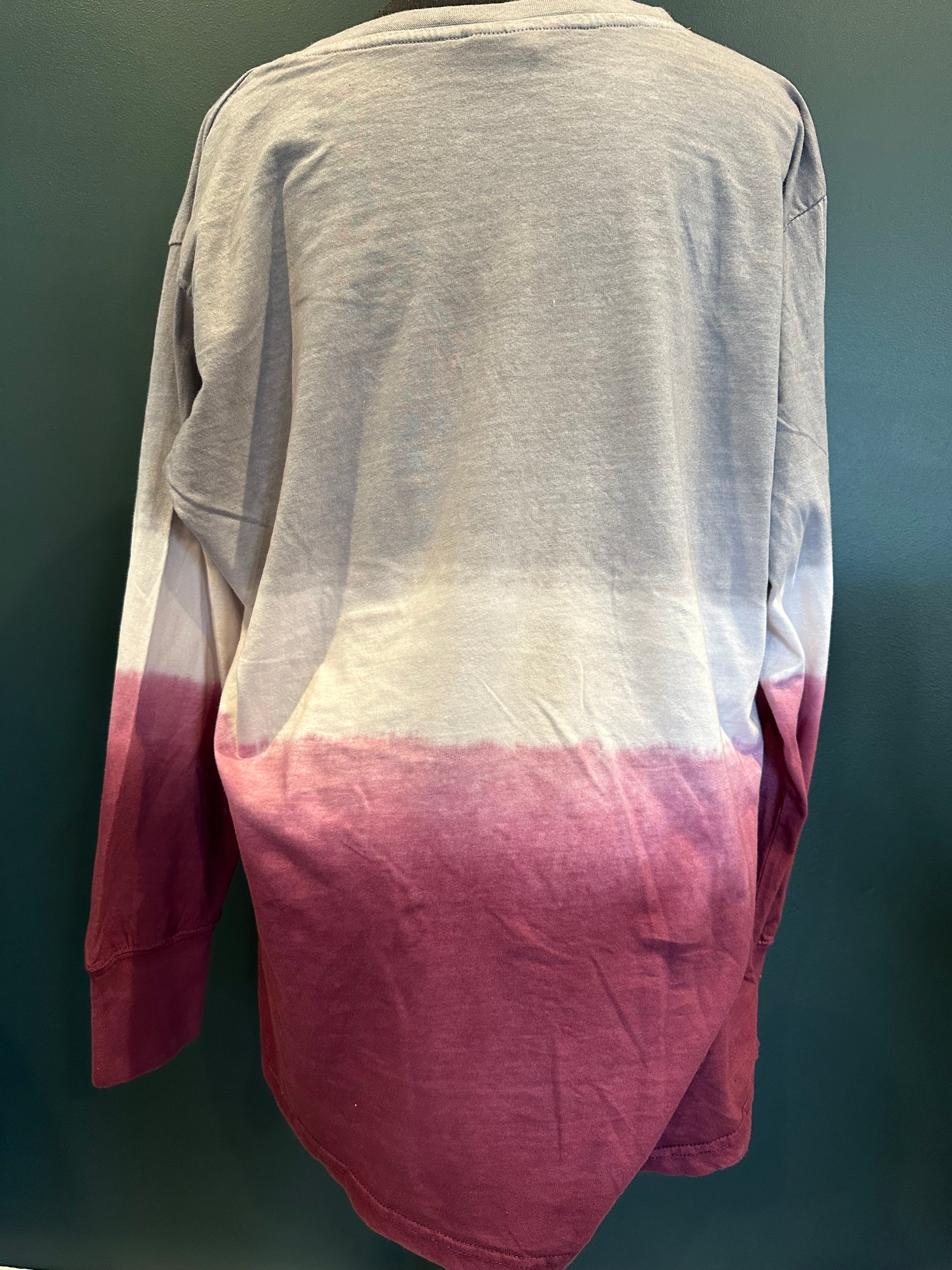 Tie Dye Long Sleeve V Neck shirt  Back view