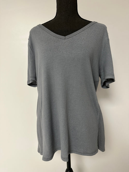 Grey V-Neck Top