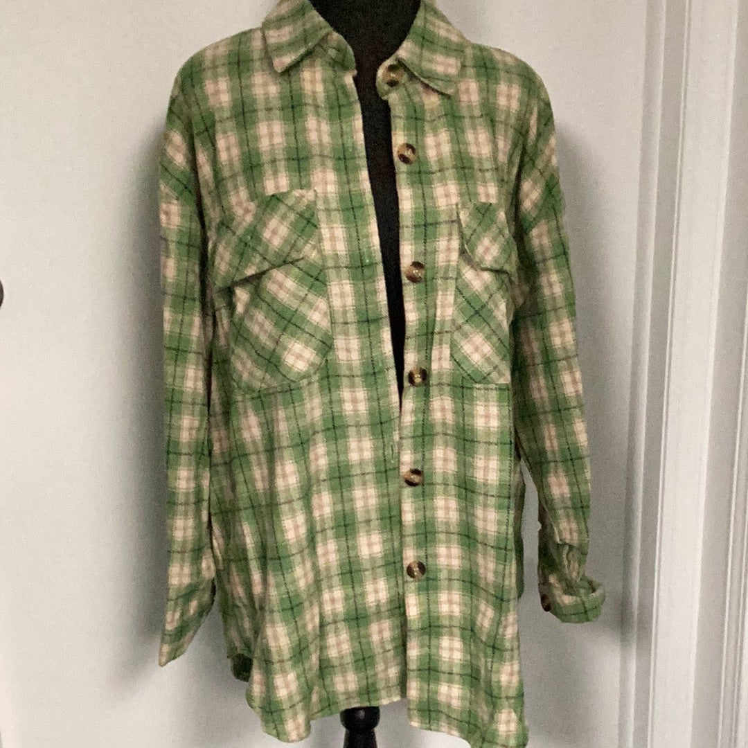 Plaid Flannel color green