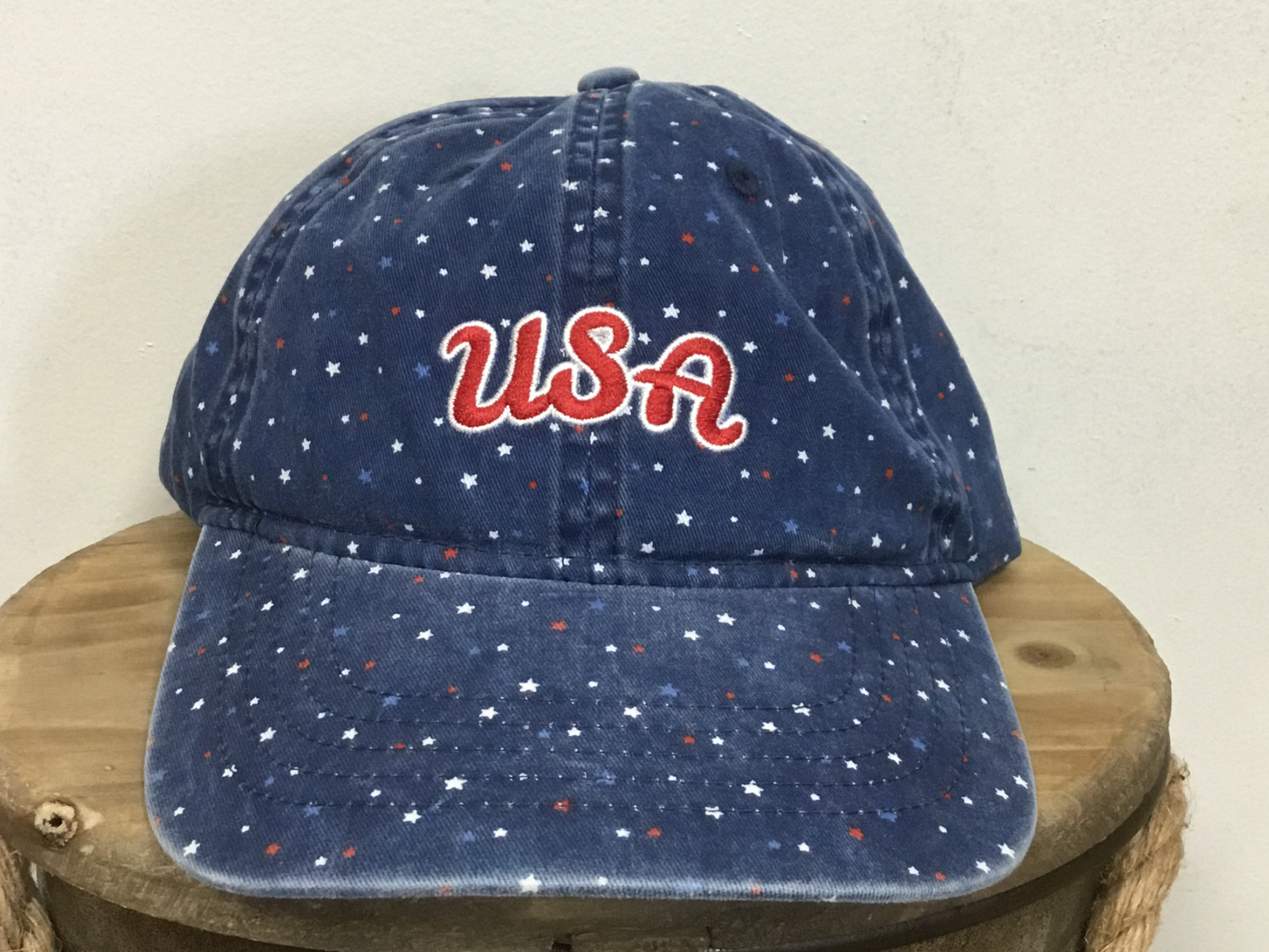 USA with stars all over Hat.