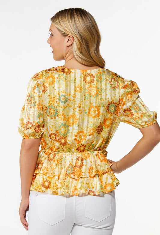 Citrus Floral Top